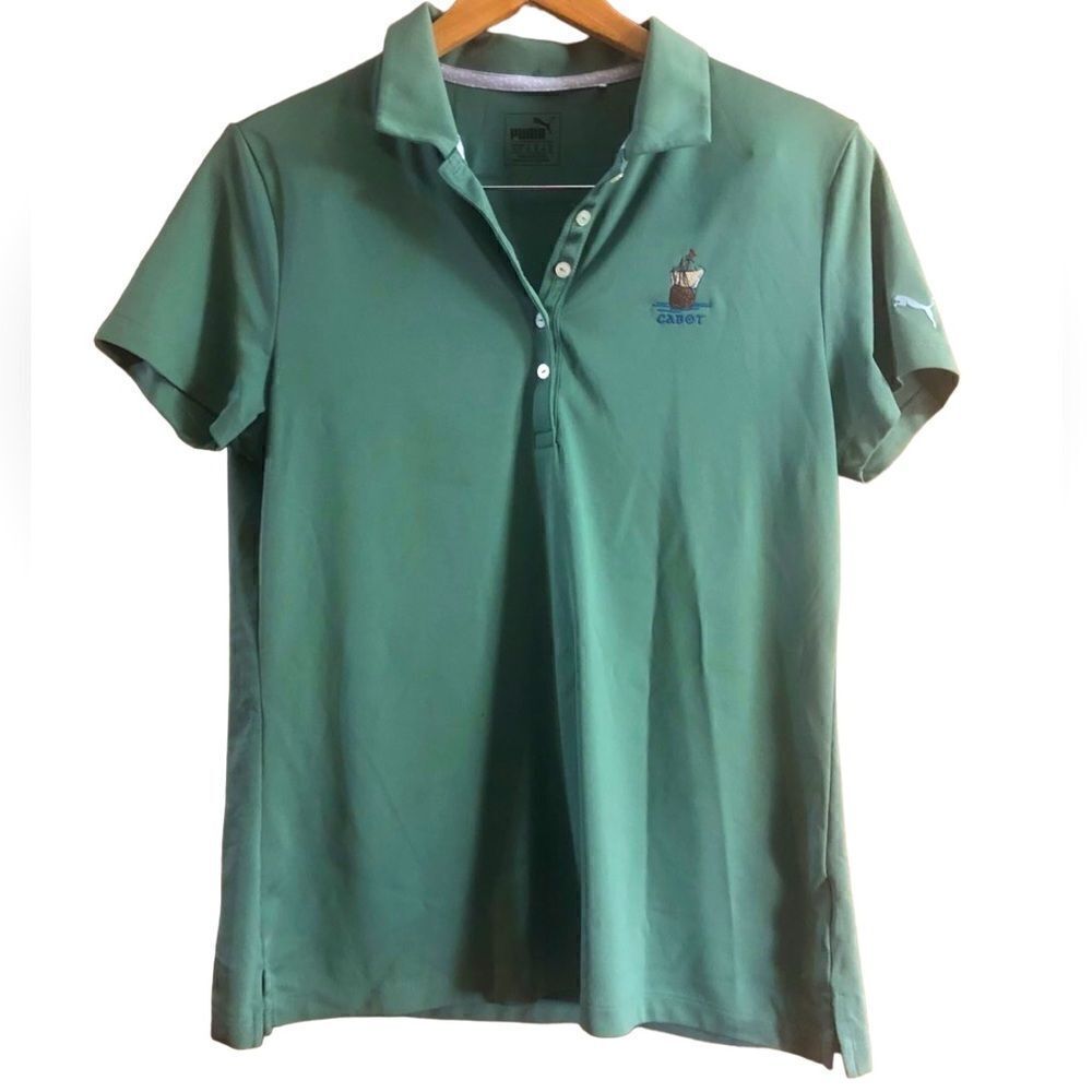 Puma Women’s Cloudspun Dri Cell Cabot Logo Golf Polo Green XL